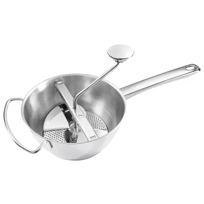 Leifheit Passiermühle 23080 Edelstahl Ø 20 cm | 3 Einsätze | spülmaschinengeeignet | Silber