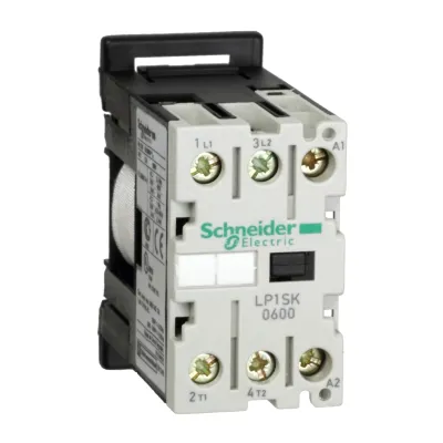 Schneider Electric Installationsschütz LP1SK0600BD | 2-polig 12A 24V DC Spule | 2NO | 2,2kW | Schraubanschluss | Weiß