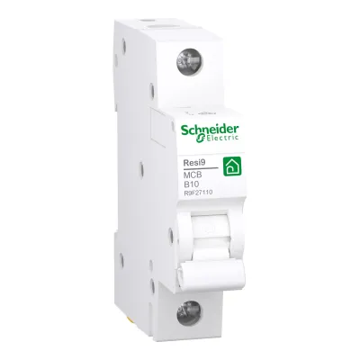 Schneider Electric Leitungsschutzschalter R9F27110 Resi9 | 1-polig | B-Charakteristik | 10A | 230V | 10kA | IP20 | weiß