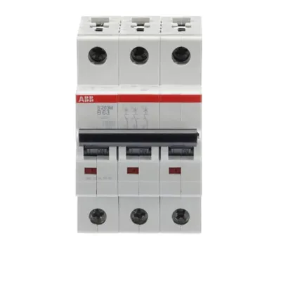 ABB Leitungsschutzschalter S203M-B63 | 3-polig | B-Charakteristik | 63A | 400V | 10kA | S200M pro M compact | IP20 | 3TE