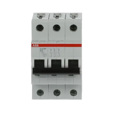 ABB Leitungsschutzschalter S203M-B6 | 6A | 3-polig | B-Charakteristik | 400V | 10kA | IP20 | DIN EN 60898-1