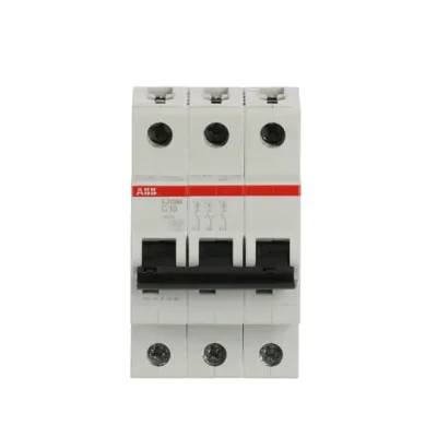 ABB Leitungsschutzschalter S203M-C10 | 3-polig | Typ C | 10A | 400V | 10kA | Hutschiene | weiß | 2CDS273001R0104