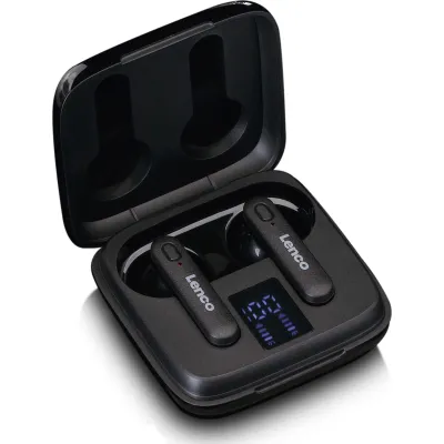LENCO Bluetooth Kopfhörer EPB-430BK | True Wireless Stereo | BT 5.1 | Earbuds | 20h Akku | IPX3 | schwarz