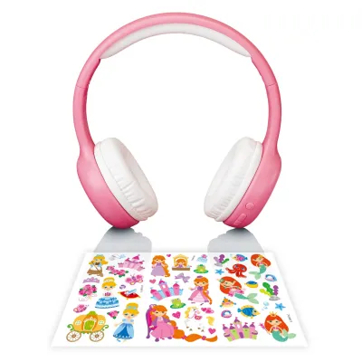 LENCO Bluetooth-Kopfhörer HPB-110 für Kinder | kabellos | Lautstärkebegrenzung 85dB | FM-Radio | ohrumschließend | pink