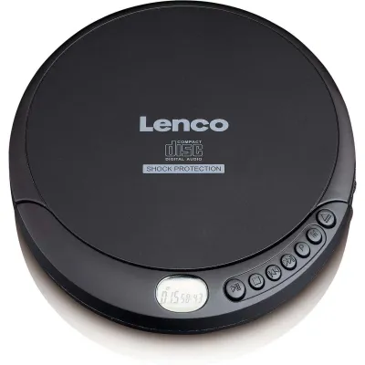 Lenco CD-Player CD-200 | Tragbarer Discman mit MP3 | Hörbuchfunktion | Anti-Schock System | Akku-Ladefunktion | Schwarz
