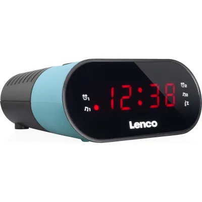 LENCO Uhrenradio CR-07 BLUE | PLL FM Tuner | 2 Weckzeiten | Radiowecker mit UKW-Radio | Snooze | Netzbetrieb | blau