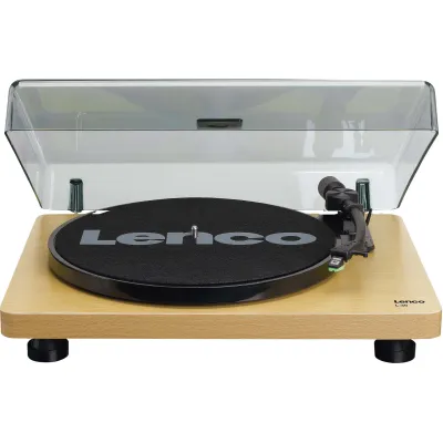 Lenco Plattenspieler L-30WD | USB Schallplattenspieler | Riemenantrieb | 33/45 U/Min | Holzgehäuse | Digitalisieren