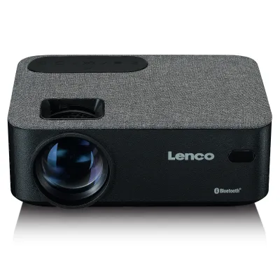 Lenco LCD Projektor LPJ-700BKGY | Mini Beamer Full HD 1080p | 4000 Lumen | Bluetooth | 2x HDMI | USB | Grau
