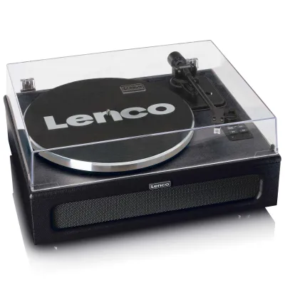 Lenco Plattenspieler LS-430BK | Bluetooth | Lautsprecher 40W | Riemenantrieb | Pitch Control | Schwarz