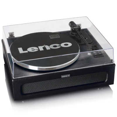 Lenco Plattenspieler LS-430BK | Bluetooth | Lautsprecher 40W | Riemenantrieb | Pitch Control | Schwarz
