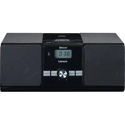 Lenco Kompaktanlage MC-030BK | CD-Player & Bluetooth | USB | Stereo Holzlautsprecher | FM-Radio | MP3 | schwarz