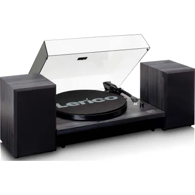 Lenco Plattenspieler LS-300 black | Bluetooth | Hi-Fi | 3 Geschwindigkeiten | 2x10W Lautsprecher | Riemenantrieb