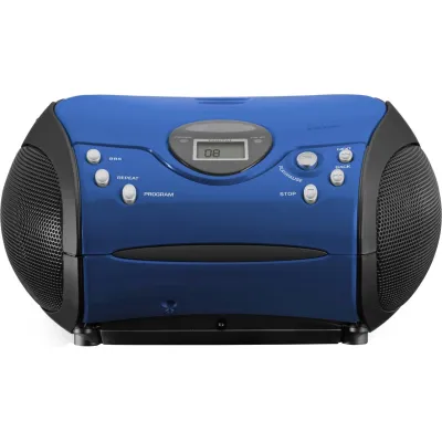 Lenco SCD-24 CD-Radio Blau/Schwarz | Tragbarer CD-Player mit UKW, AUX, Kopfhörer & Netz- oder Batteriebetrieb