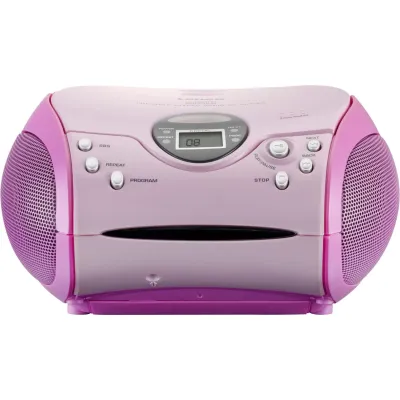 Lenco Stereo CD-Radio SCD-24 P | UKW-Radio mit CD-Player | programmierbar | tragbar | Kopfhöreranschluss | Pink