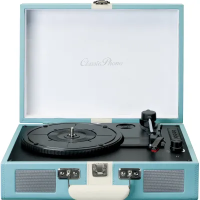 CLASSIC PHONO Koffer-Plattenspieler TT-110 | Retro Schallplattenspieler | Bluetooth | 3 Geschwindigkeiten | Holzgehäuse