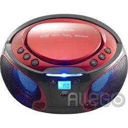 Lenco UKW-Radio CD/MP3 tragbar USB,BT SCD-550 red
