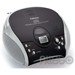 Lenco UKW-Radio m.CD stereo,schwarz/silb SCD-24 black/silver
