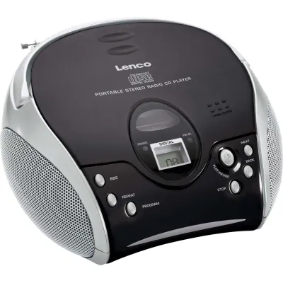 Lenco CD-Radiorekorder SCD-24 | Stereo UKW Radio | CD-Player | Kopfhöreranschluss | Netz-/Batteriebetrieb | schwarz