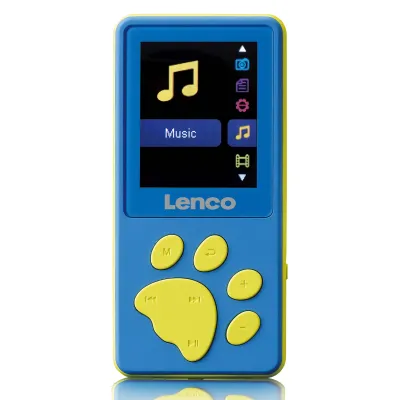 Lenco MP3-Player Xemio-560BU | 8GB Speicher | 4,5 cm Farb-TFT | microSD bis 64GB | Aufnahmefunktion | USB | Blau