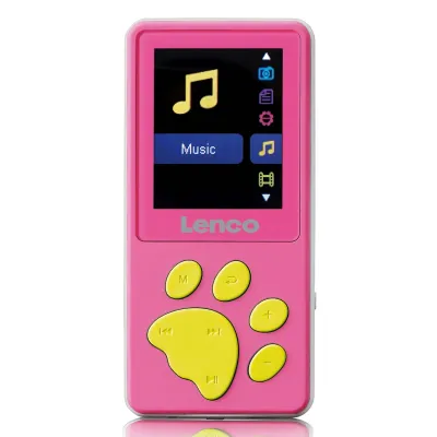 Lenco MP3-Player Xemio-560PK | 8 GB Speicher | 1,8" Farb-TFT | microSD bis 64 GB | Aufnahmefunktion | pink
