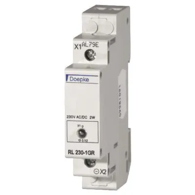 Doepke Leuchtmelder RL 230-1GR 09981091 | LED Signalleuchte 230V AC/DC | 1TE | grün | REG | IP40 | 65mm