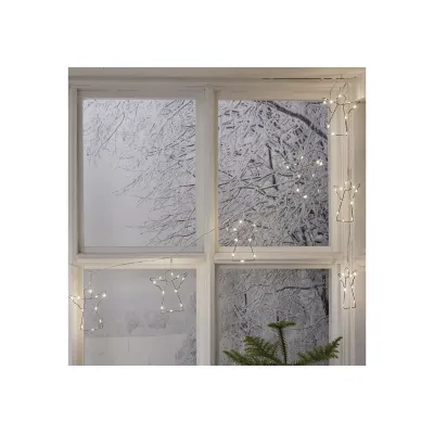 STAR TRADING LED Lichterkette Angela 80 LEDs | Drahtlichterkette 2 m | Engel | Timer | Batteriebetrieb | silber