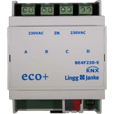 Lingg & Janke KNX Binäreingang 4-fach BE4F230-E | 79532 | 230V AC/DC | REG | 4TE | mit Busankopplung | für ETS Software