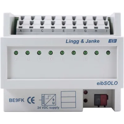 Lingg&Janke KNX Binäreingang BE9FK 89501 | 9-fach | Kontaktabfrage | REG 6 TE | LED-Anzeige | IP20 | EAN 4260049680267