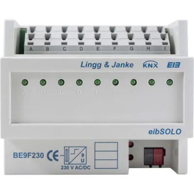 Lingg & Janke KNX Binäreingang BE9F230 89505 | 9-fach | 170–250V AC/DC | REG 6TE | LED-Anzeige | IP20 | Busankoppler