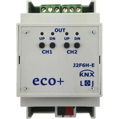 Lingg & Janke Jalousie-/Rollladenaktor J2F10H-E 79436 | KNX 2-fach | 2 Kanäle | 10A | Handbedienung | Szenen | AC