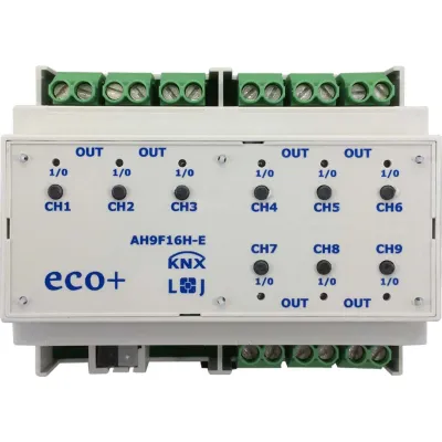 Lin & Jan KNX Schaltaktor eco+ 9-fach 16A 6TE AH9F16H-E
