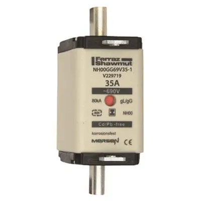 Lindner Mersen NH-Sicherungseinsatz NH00GG69V35-1 | NH00 | gG 35A | 690V AC/250V DC | Kombikennmelder