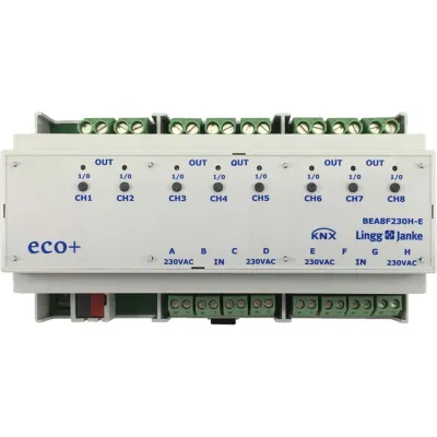 Lingg&Janke KNX Binär-Ein-/Ausgang 8-fach 79242 | Schaltaktor REG | 8 Eingänge 8 Ausgänge | 230V | 16A | IP20