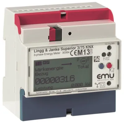 Lingg & Janke KNX Energiezähler EZ-EMU-DSUP-D-REG-FW | 3-Phasen | 75A | direktmessend | digital | Zweirichtungszähler