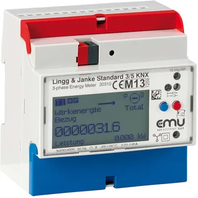 Lingg&Janke Energiezähler EZ-EMU-WSTD-D-REG-FW 87773 | KNX 3-Phasen | 5A | 4 Tarife | digital | REG | Messwandler