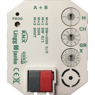 Lingg&Janke Tasterschnittstelle TS2F-1-QW Q77890 | KNX Unterputz Binäreingang | 2-fach | Systemstecker für Einfachwippe