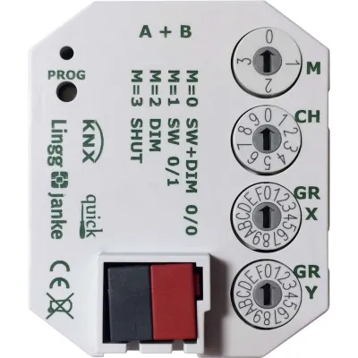 Lingg&Janke Tasterschnittstelle KNX TS2FL-1-QW | für 1-fach Wippe | LED | Systemstecker | Bussystem-Tasterankopplung
