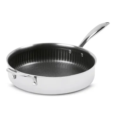 LIVINGTON Pfannenset Titan Pan M29252 | Antihaft Hochrandpfanne 24cm | Induktion | 3-teilig | Silber