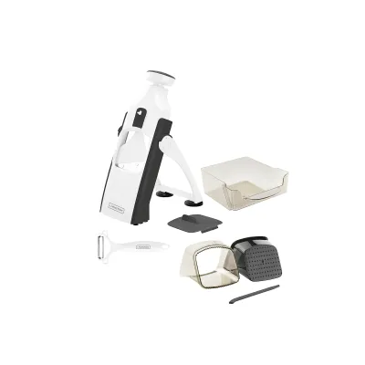 Livington Universalhobel Turbo Cut M34840 | Gemüseschneider manuell | 3 Klingeneinstellungen | Weiß