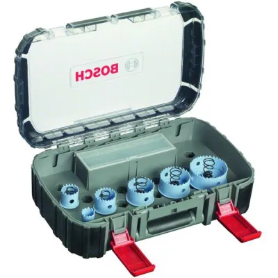 Bosch Lochsägen-Set 2608580881 | 9-teilig | Bi-Metall HSS 8% Kobalt | Ø 22–64 mm | für Metall, Holz, Kunststoff