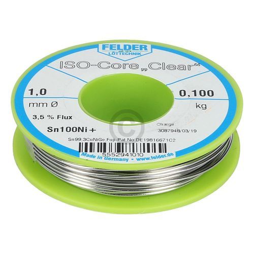 Bild: Lötdrahtrolle Felder 5552941010 1mmØ 100g bleifrei SN100NI+
