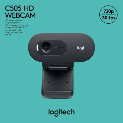 Logitech Webcam C505 960-001364 | HD USB Kamera 720p 30fps | Mikrofon mit Rauschunterdrückung | 2m Kabel | schwarz