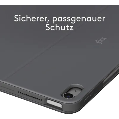 Logitech Combo Touch Tastatur-Case für iPad Air 13" (M2/M3) | DE-Layout | abnehmbar | Trackpad | beleuchtet | Grau