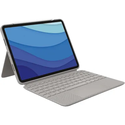 Logitech Combo Touch Tastatur-Case 920-010216 | iPad Pro 12,9" 5./6. Gen | Trackpad | DE-Layout | Smart Connector | sand