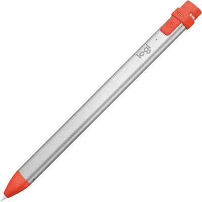 Logitech Crayon Digitaler Stift 914-000046 | Eingabestift für iPad ab 2018 | Apple Pencil Technologie | Orange/Silber