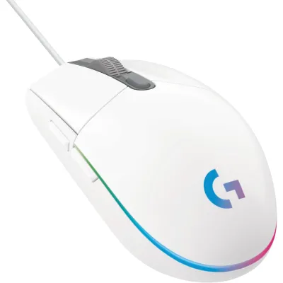 Logitech Gaming-Maus G203 LIGHTSYNC 910-005797 | kabelgebunden | 8.000 DPI | RGB-Beleuchtung | 6 Tasten | weiß