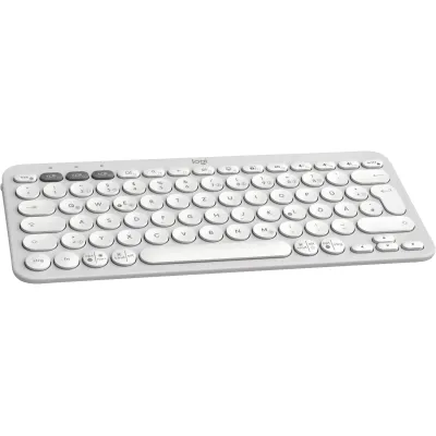 Logitech Tastatur K380S Pebble Keys 2 | Bluetooth | Multi-Device | Deutsch | kabellos | kompakt | Weiß