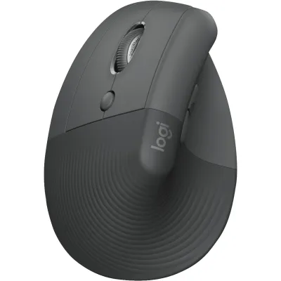 Logitech Maus Lift Left 910-006474 | vertikal ergonomisch | kabellos Bluetooth/USB | Linkshänder | 4000 dpi | grafit
