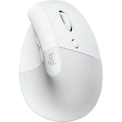 Logitech Ergonomische Funkmaus Lift Vertical | kabellos Bluetooth & Logi Bolt | 4000 dpi | 6 Tasten | weiß