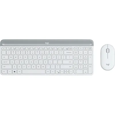 Logitech Tastatur-Maus-Set MK470 Slim Combo | Wireless QWERTZ DE | ultraschlank | leise | 2.4GHz | USB-Empfänger | weiß